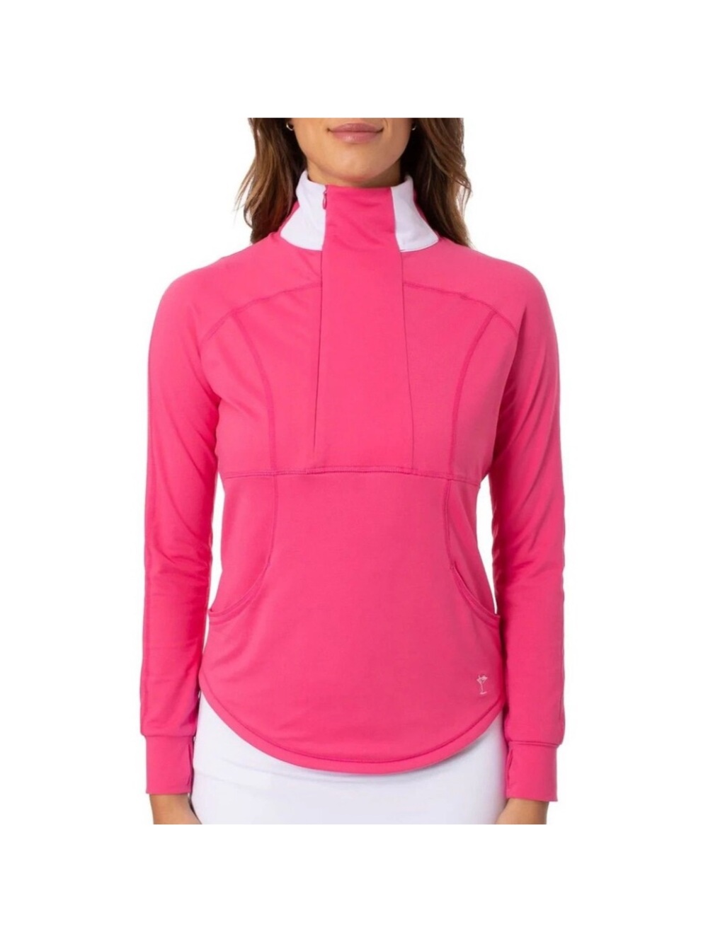 Golftini Women’s Performance‎ 1/4 Zip Golf Pullover Pink Size XXL thumbholes